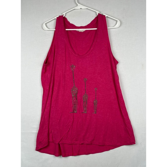 Z By Zobha Tops - Z by Zobha Tank Top Womens Large Giraffe Graphic Scoop Neck Pink Sleeveless